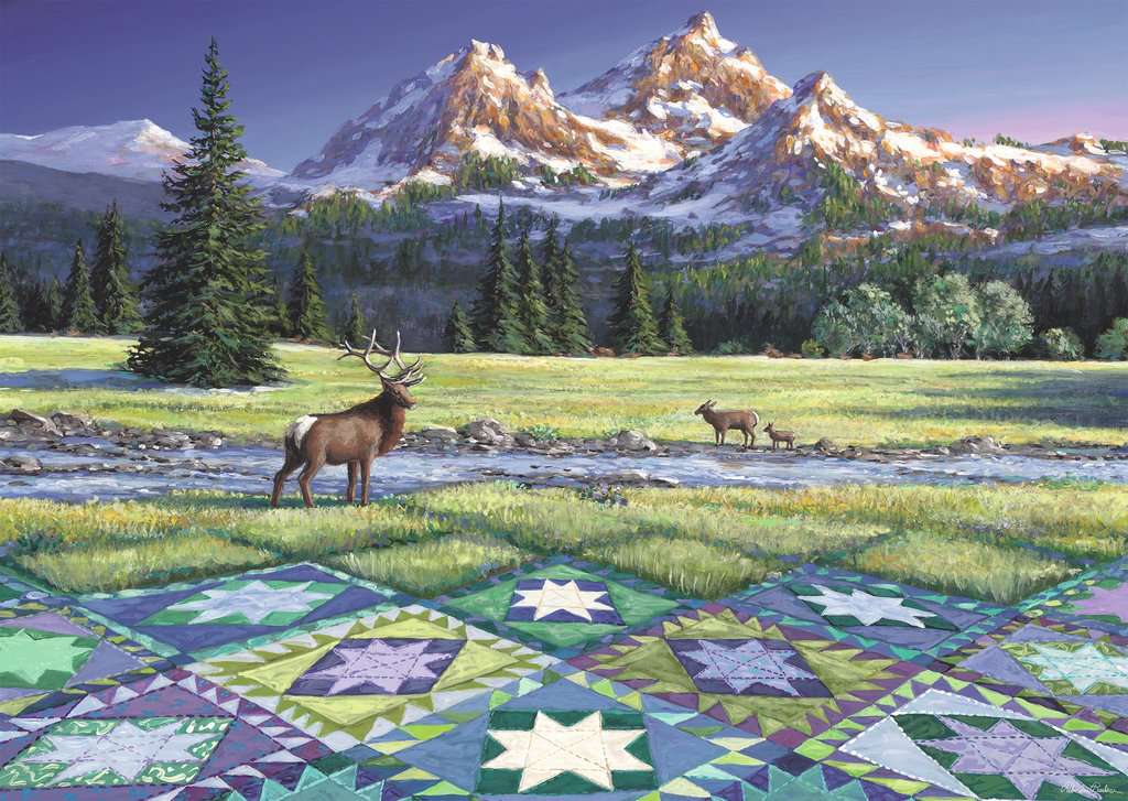 Puzzle: Large Format - Mountain Quiltscape - Image 2
