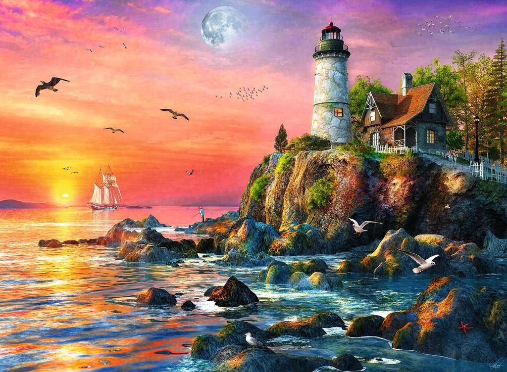 Puzzle: Lighthouse at Sunset - Image 2