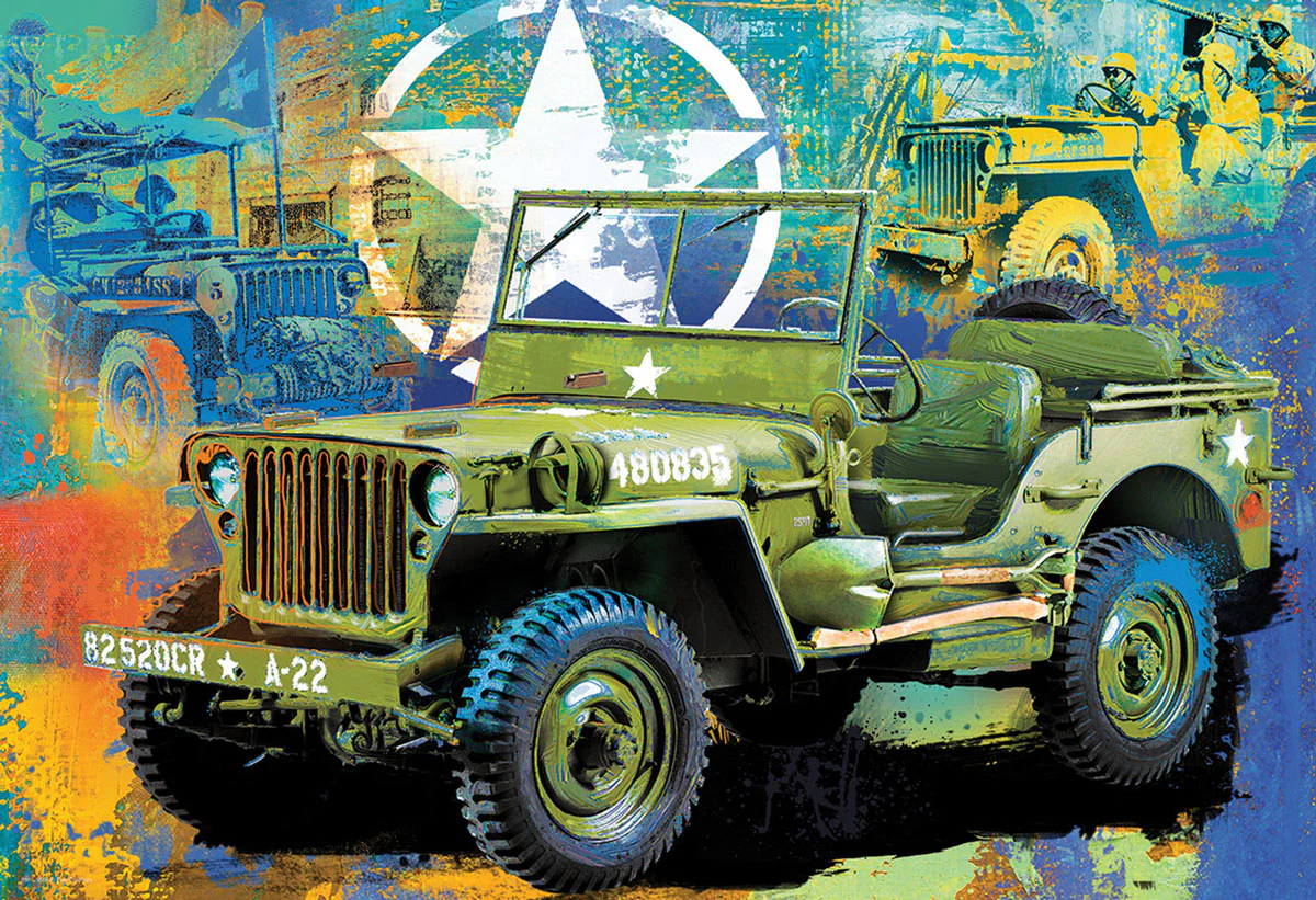 Puzzle: Military Jeep Tin - Image 2