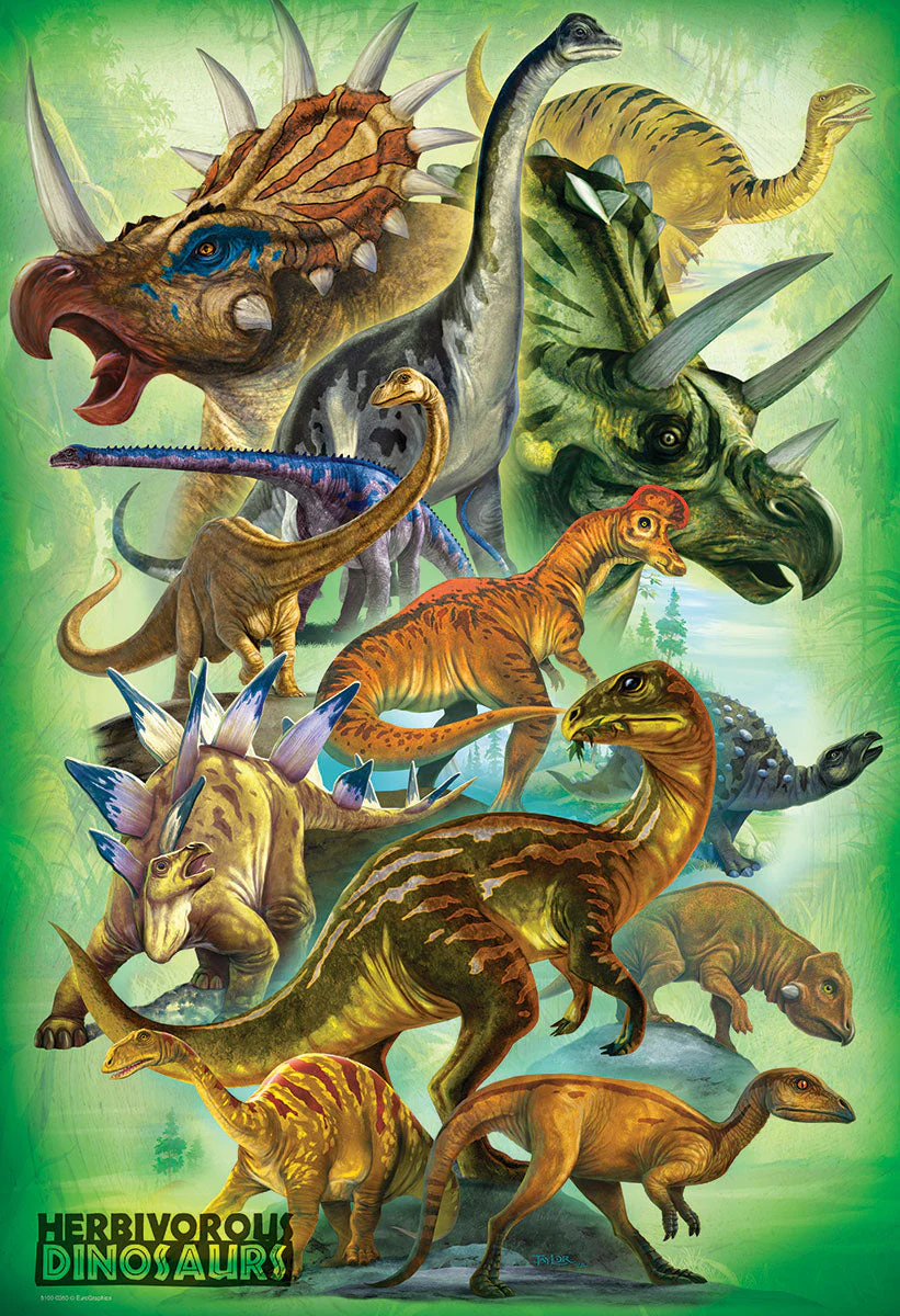 Puzzle: Natural History Charts - Herbivorous Dinosaurs - Image 2