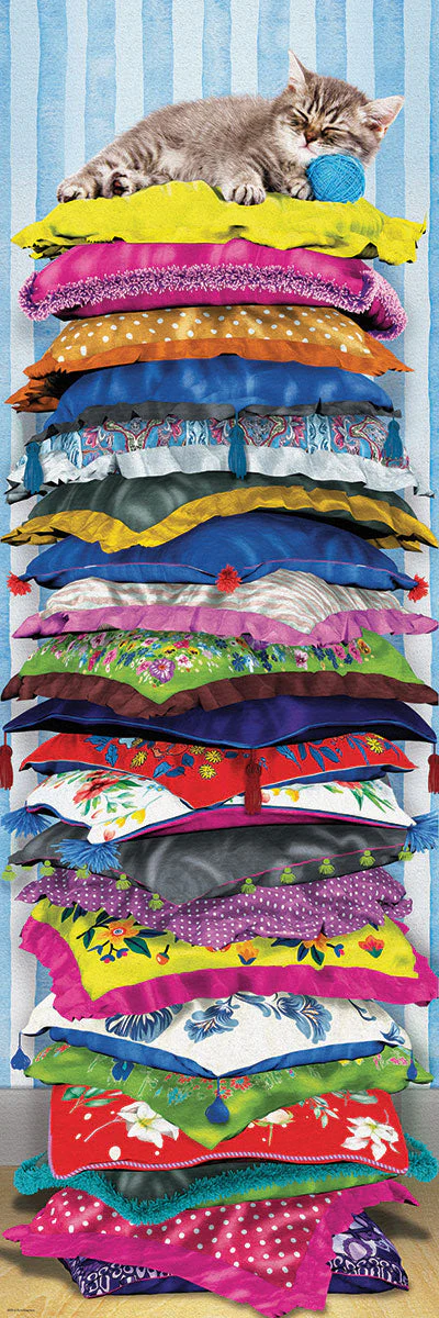 Puzzle: Panoramic Puzzles - Fluffy Kitty on Pillows - Image 2