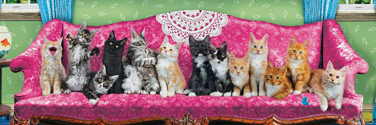 Puzzle: Panoramic Puzzles - Kitty Cat Couch - Image 2