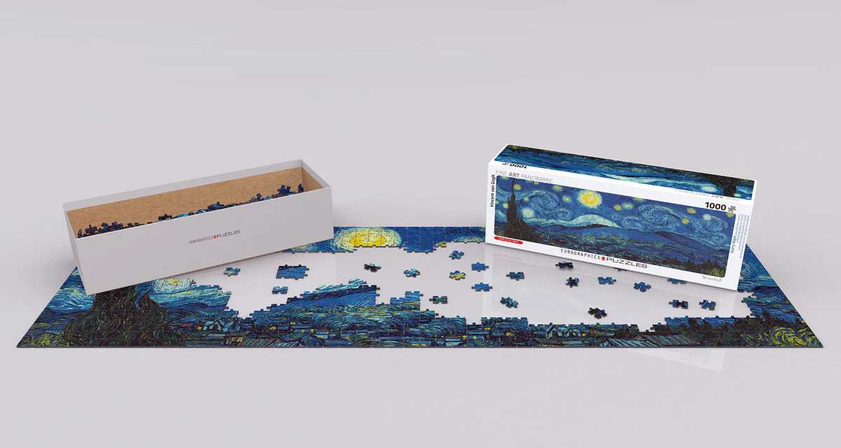 Puzzle: Panoramic Puzzles - Starry Night Panorama (Expanded from original) by Vincent van Gogh - Image 2