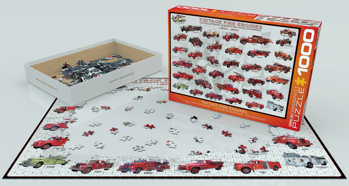 Puzzle: Sea & Land Transportation - Vintage Fire Engines - Image 2