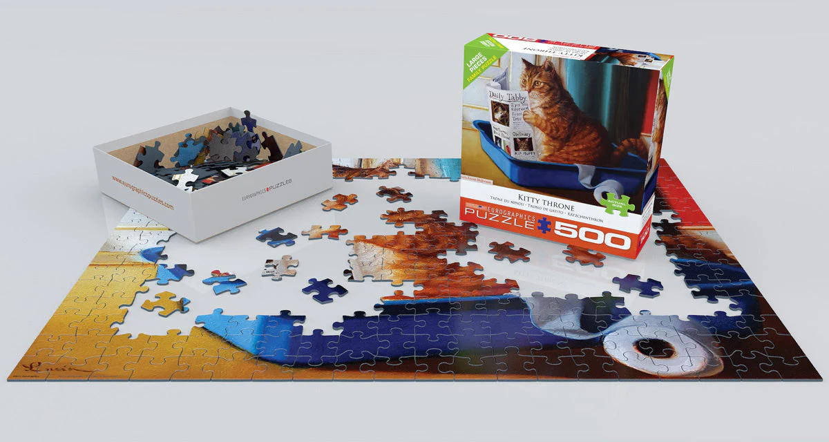 Puzzle: Variety 500 Pieces - Kitty Throne by Lucia Heffernan - Image 3