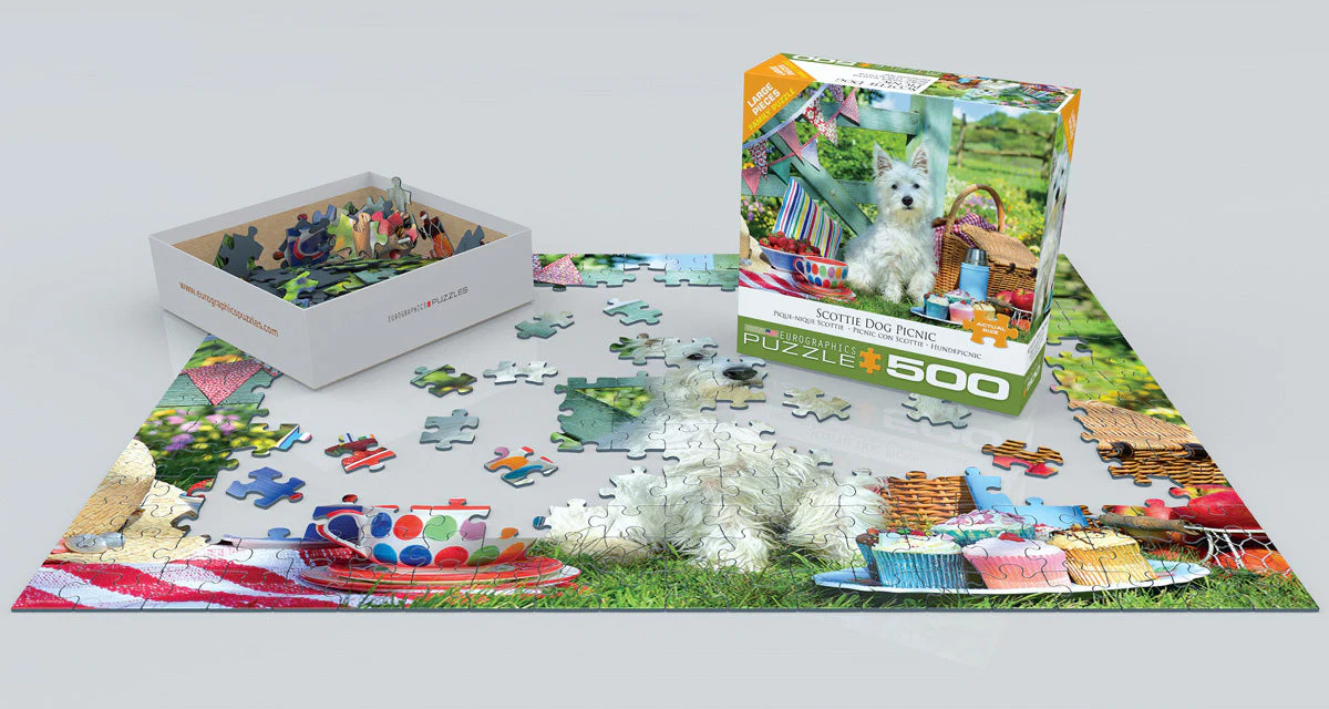 Puzzle: Variety 500 Pieces - Scottie Dog Picnic - Image 3