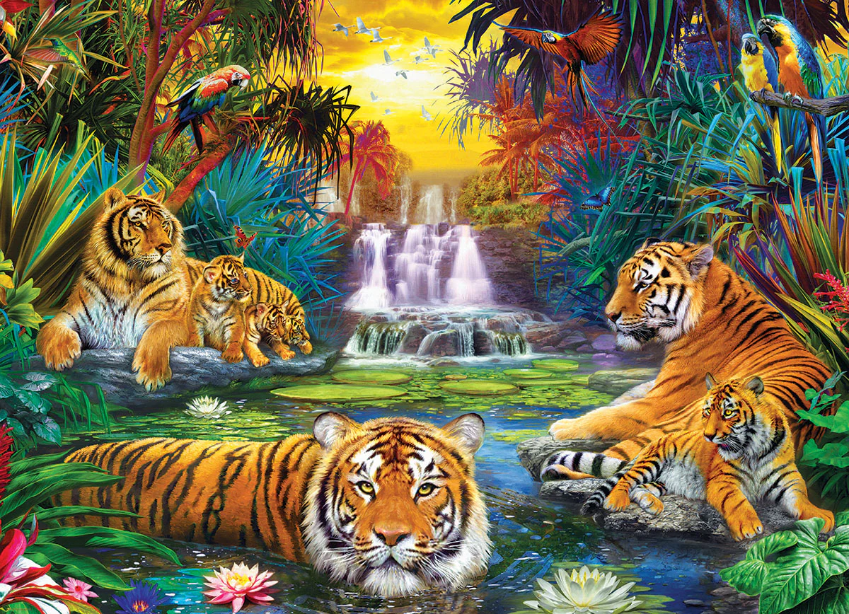 Puzzle: Variety 500 Pieces - Tiger's Eden - Image 2