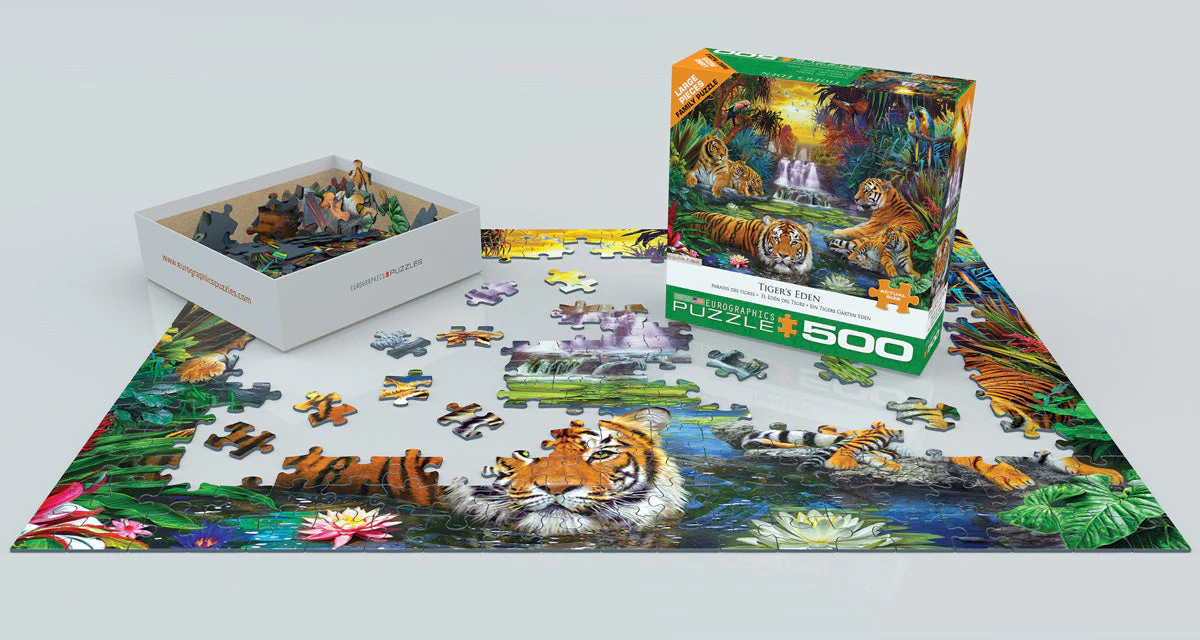 Puzzle: Variety 500 Pieces - Tiger's Eden - Image 3