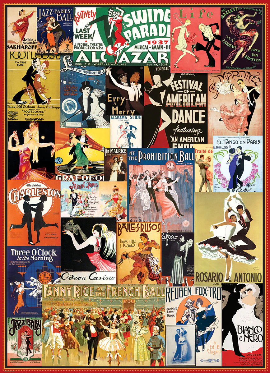 Puzzle: Vintage Art Collages - Ballroom Dancing - Image 3