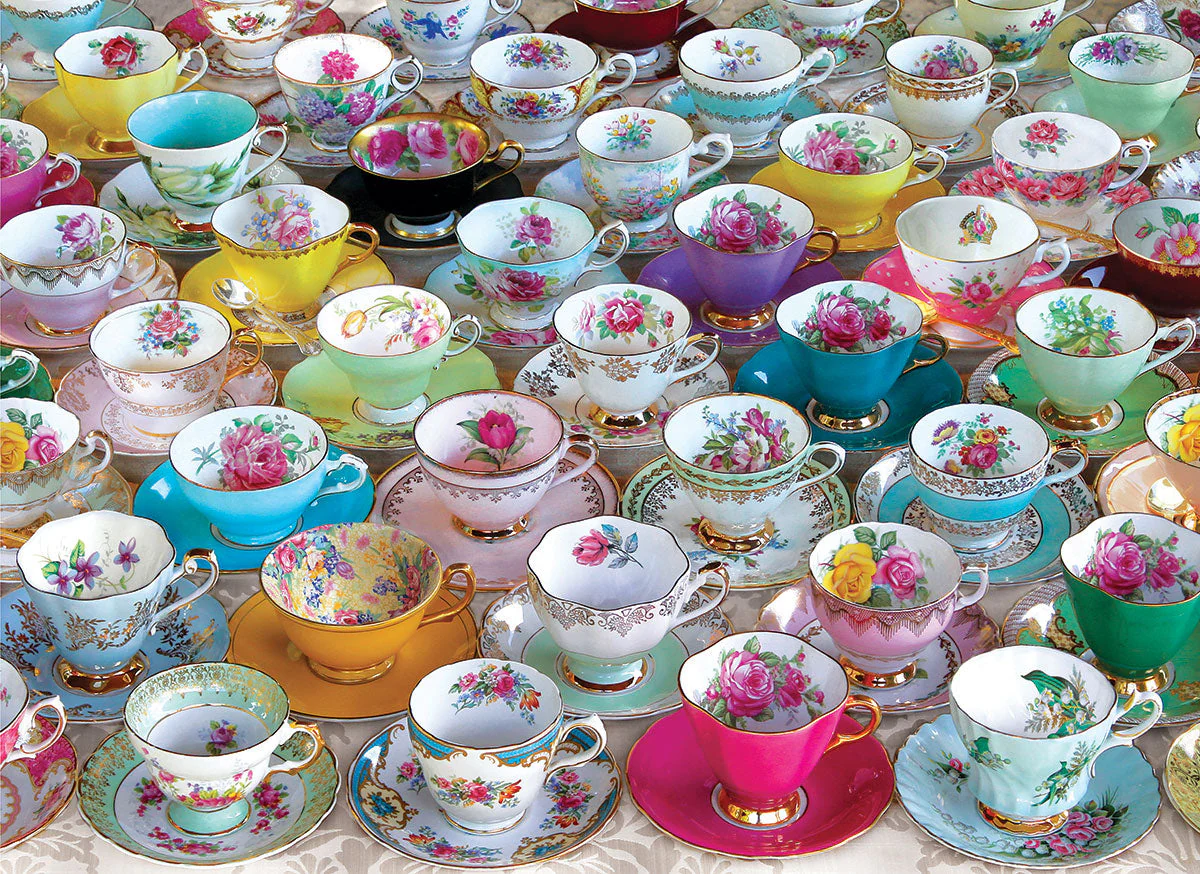 Puzzle: Vintage Art Collages - Tea Cup Collection - Image 3