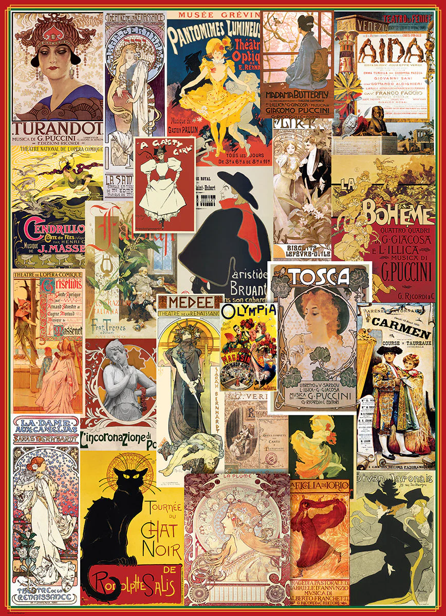Puzzle: Vintage Art Collages - Theater & Opera Vintage Posters - Image 3