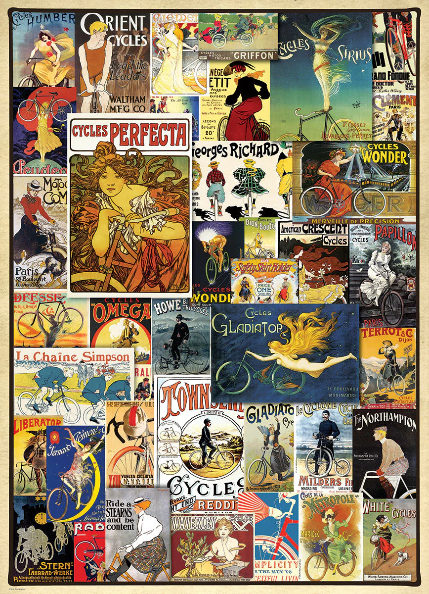 Puzzle: Vintage Art Collages - Vintage Bicycle Posters - Image 2