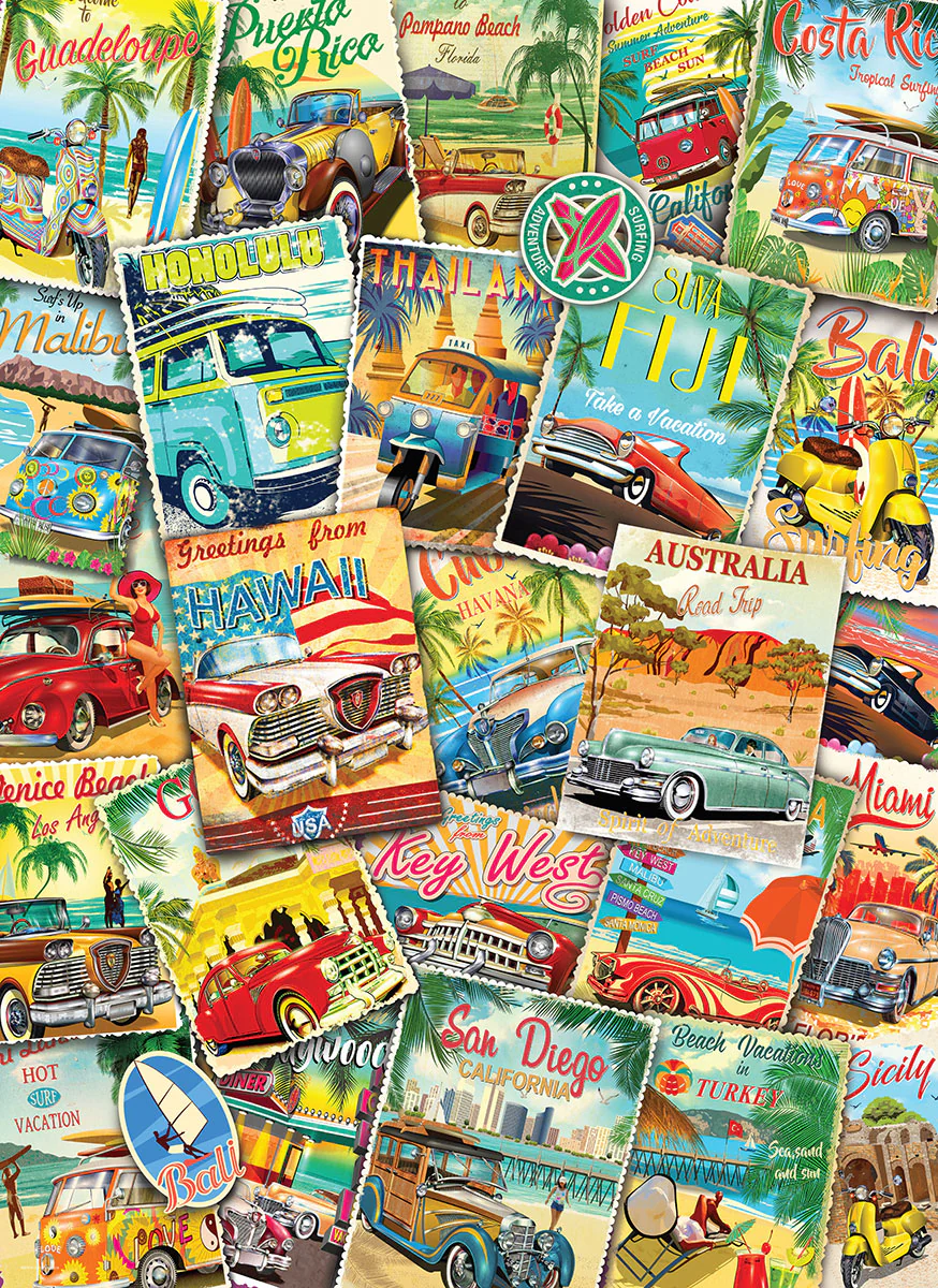 Puzzle: Vintage Art Collages - Vintage Travel Collage - Image 2