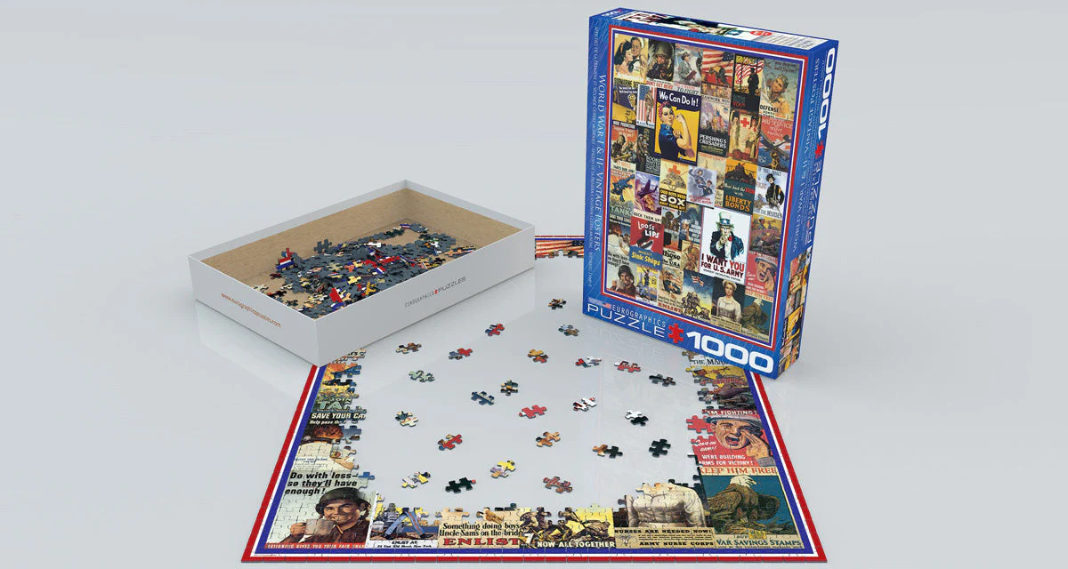 Puzzle: Vintage Art Collages - World War I & II Vintage Posters - Image 2