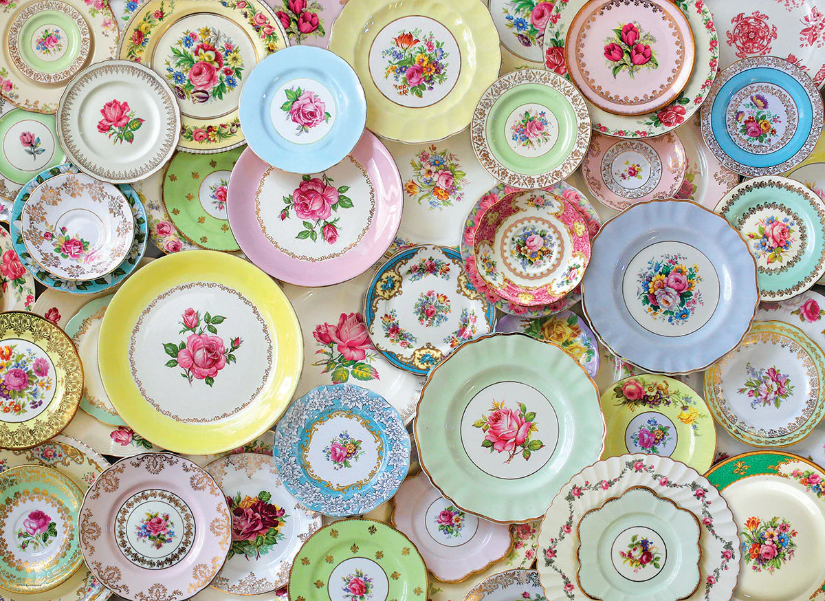 Puzzle: Vintage Tea Set Collection - Plate Collection - Image 3