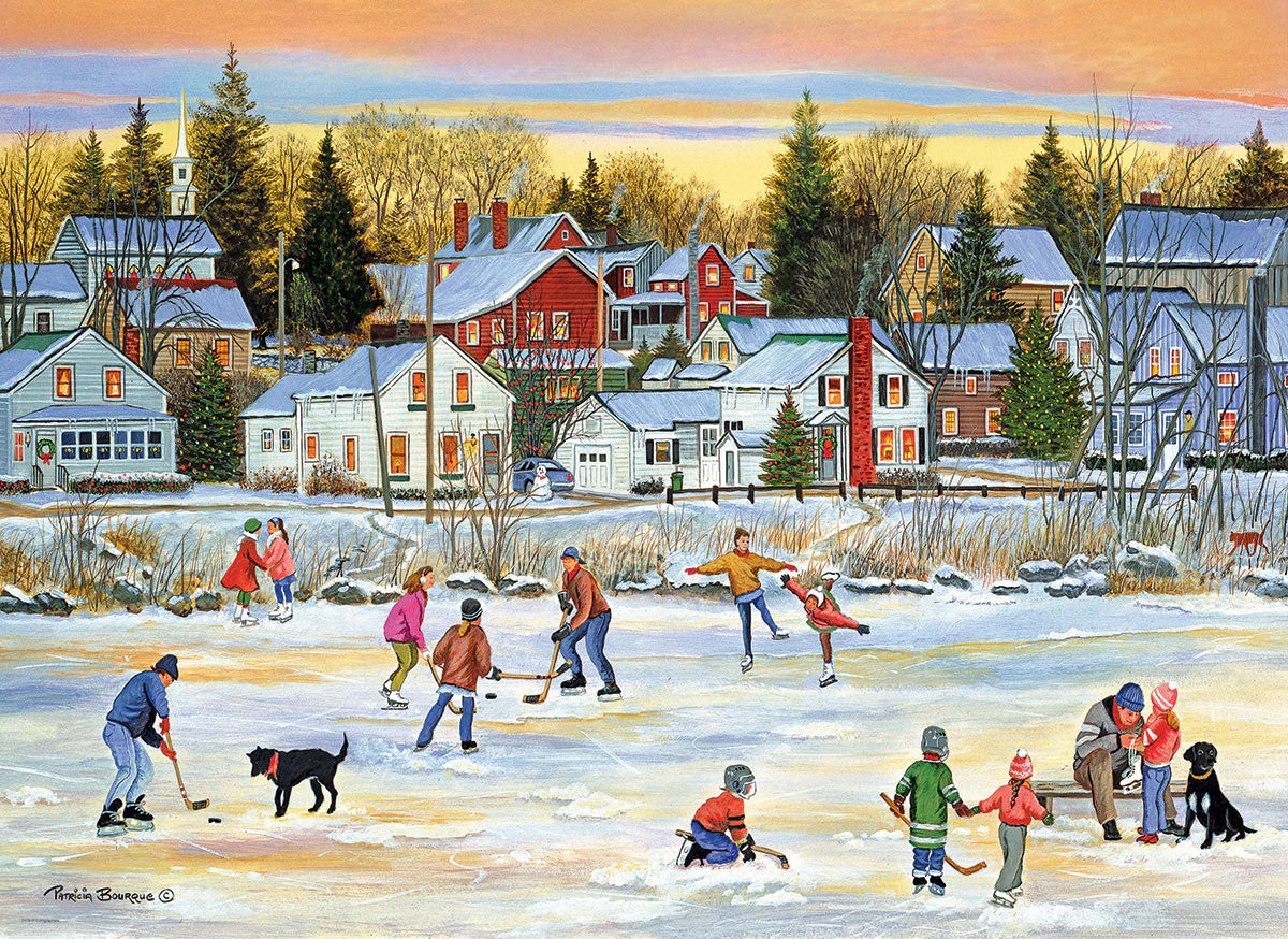 Puzzle: Winter Wonderland  -  Evening Skating - Image 2