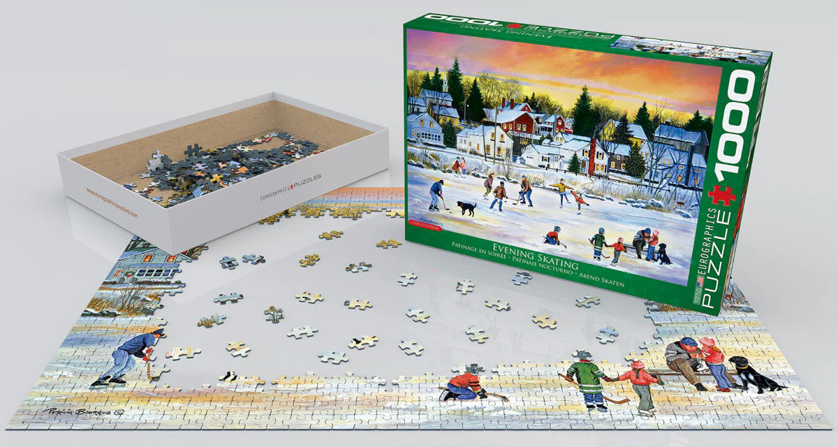 Puzzle: Winter Wonderland  -  Evening Skating - Image 3