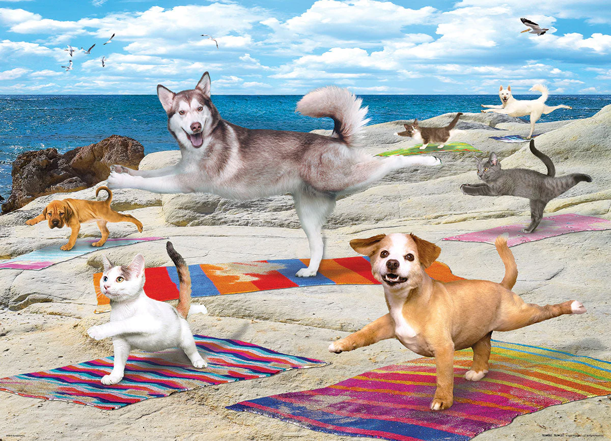 Puzzle: Yoga Dogs & Cats Collection - Yoga Beach - Image 2