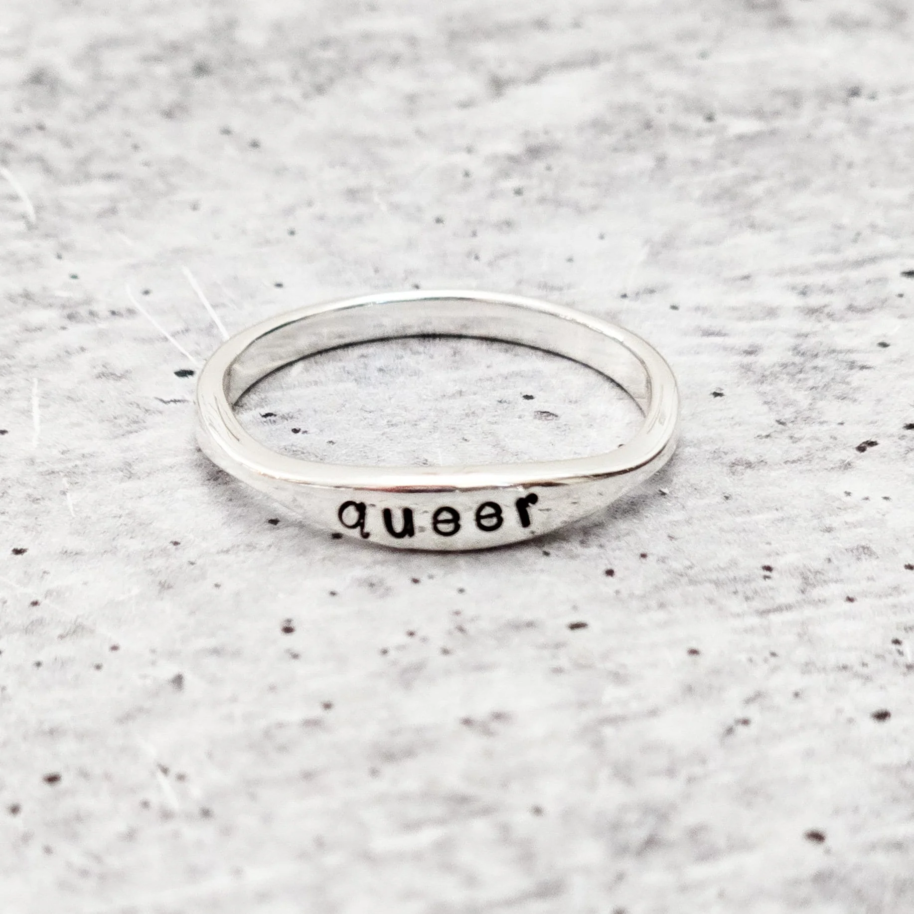 QUEER Dainty Gold Plated or Sterling Silver Ring by Salt and Sparkle - Image 7