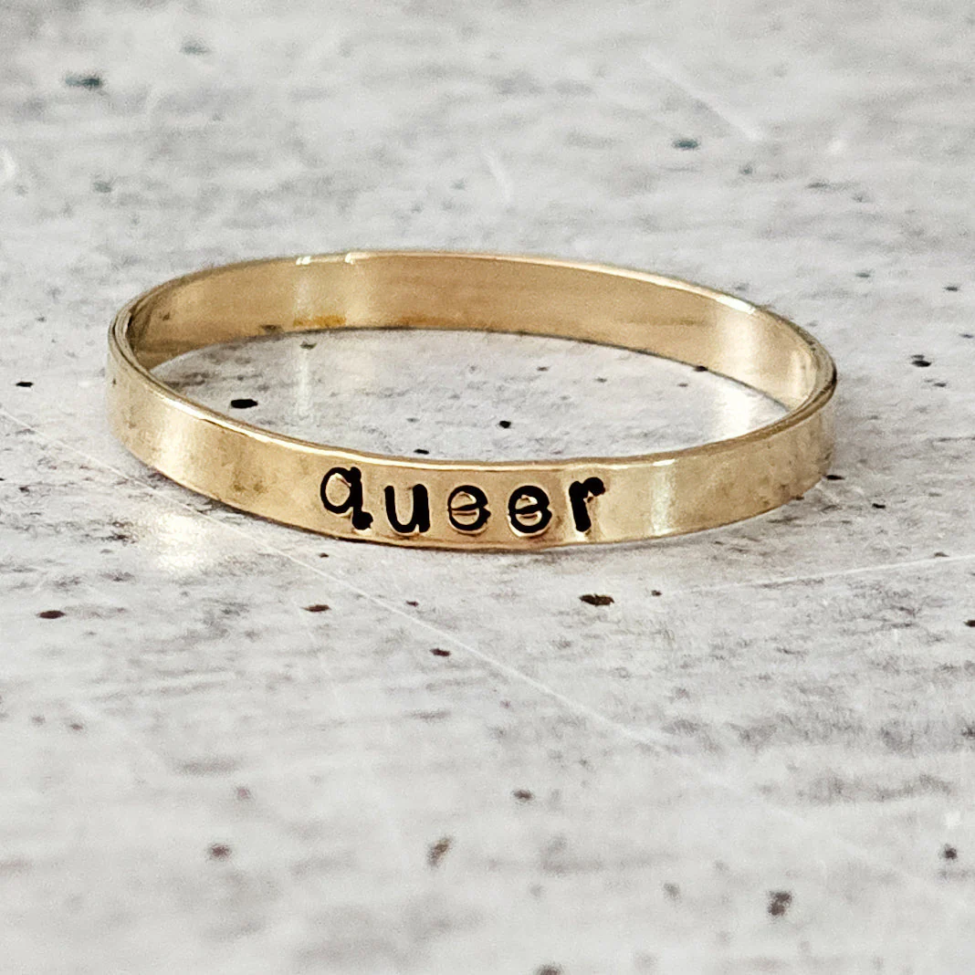 QUEER Skinny Band Ring by Salt and Sparkle - Image 3
