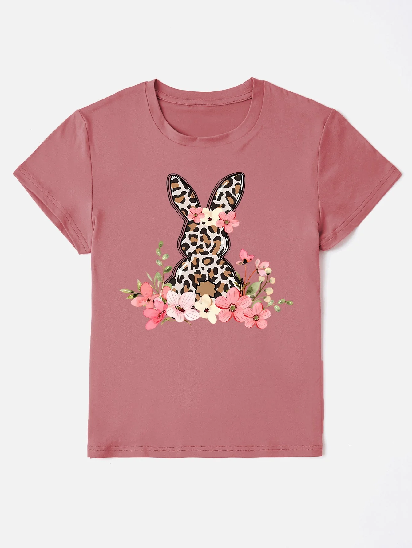 Rabbit Round Neck Short Sleeve T-Shirt - Image 10