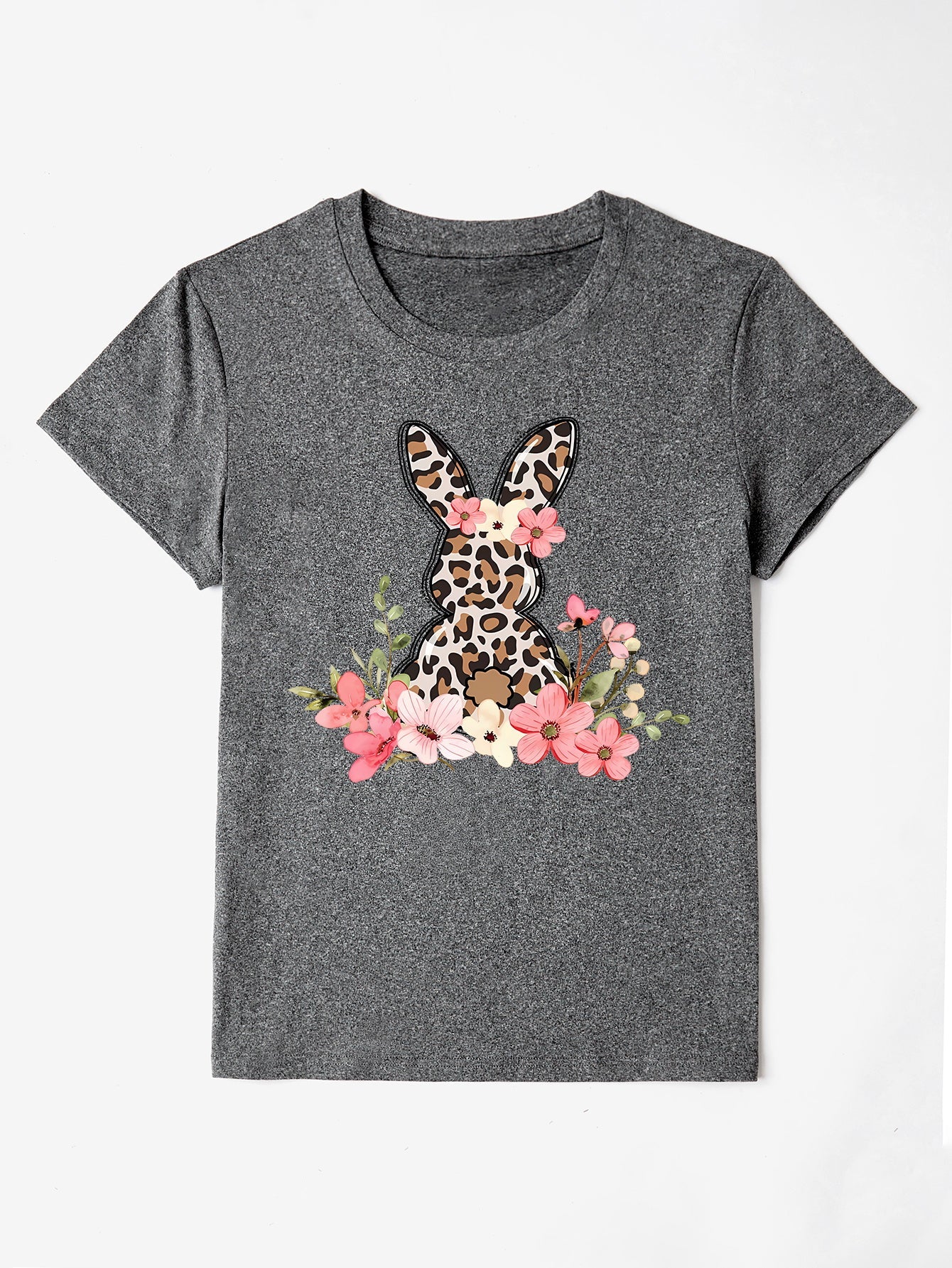 Rabbit Round Neck Short Sleeve T-Shirt - Image 13