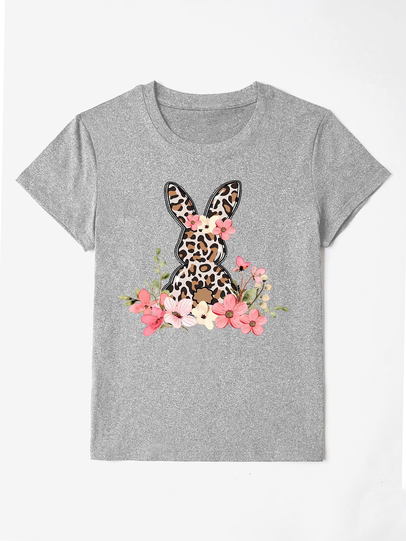 Rabbit Round Neck Short Sleeve T-Shirt - Image 7