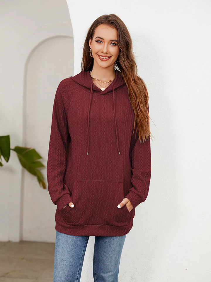 Raglan Sleeve Front Pocket Hoodie - Image 5
