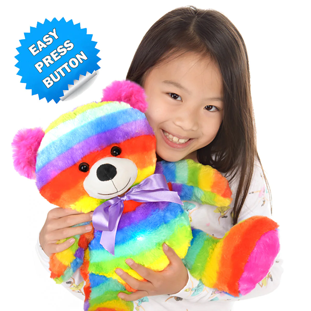 Rainbow Lites Teddy Bear Glow Plush LED Night Light Up Stuffed Animal 2 Pack Set (16 inch) by The Noodley - Image 9