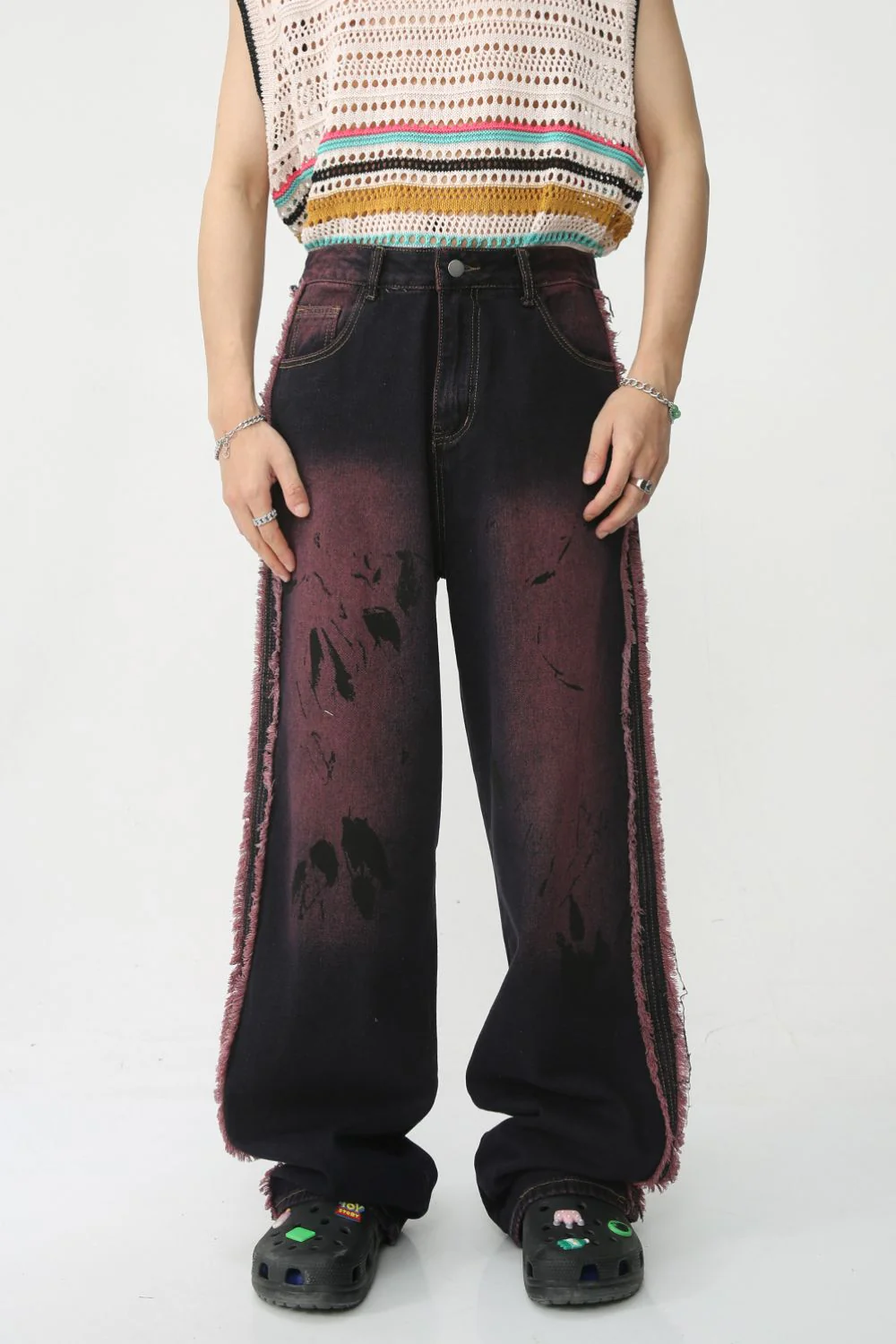 Raw Edge Mid Rise Men's Jeans - Image 2