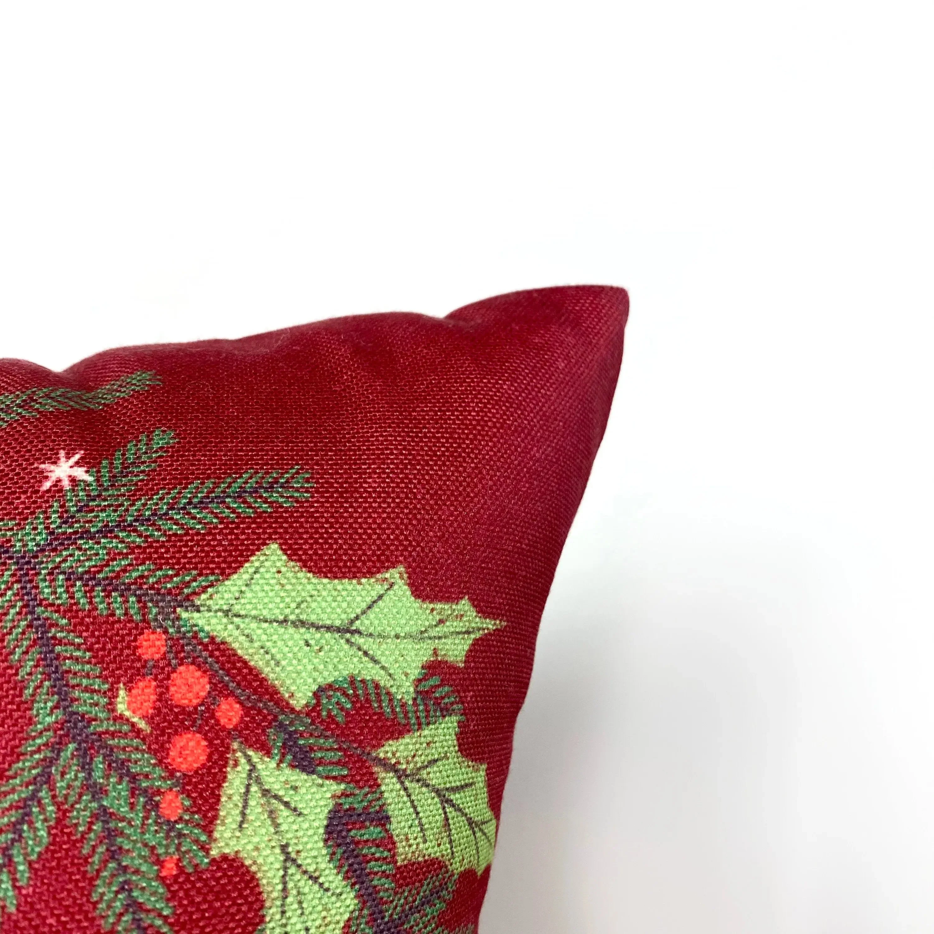Red Happy Holiday Wreath Throw Pillow Cover | Rustic Christmas Decor | Christmas Gift | Home Decor Christmas | Decorative Pillows for Couch by UniikPillows - Image 6
