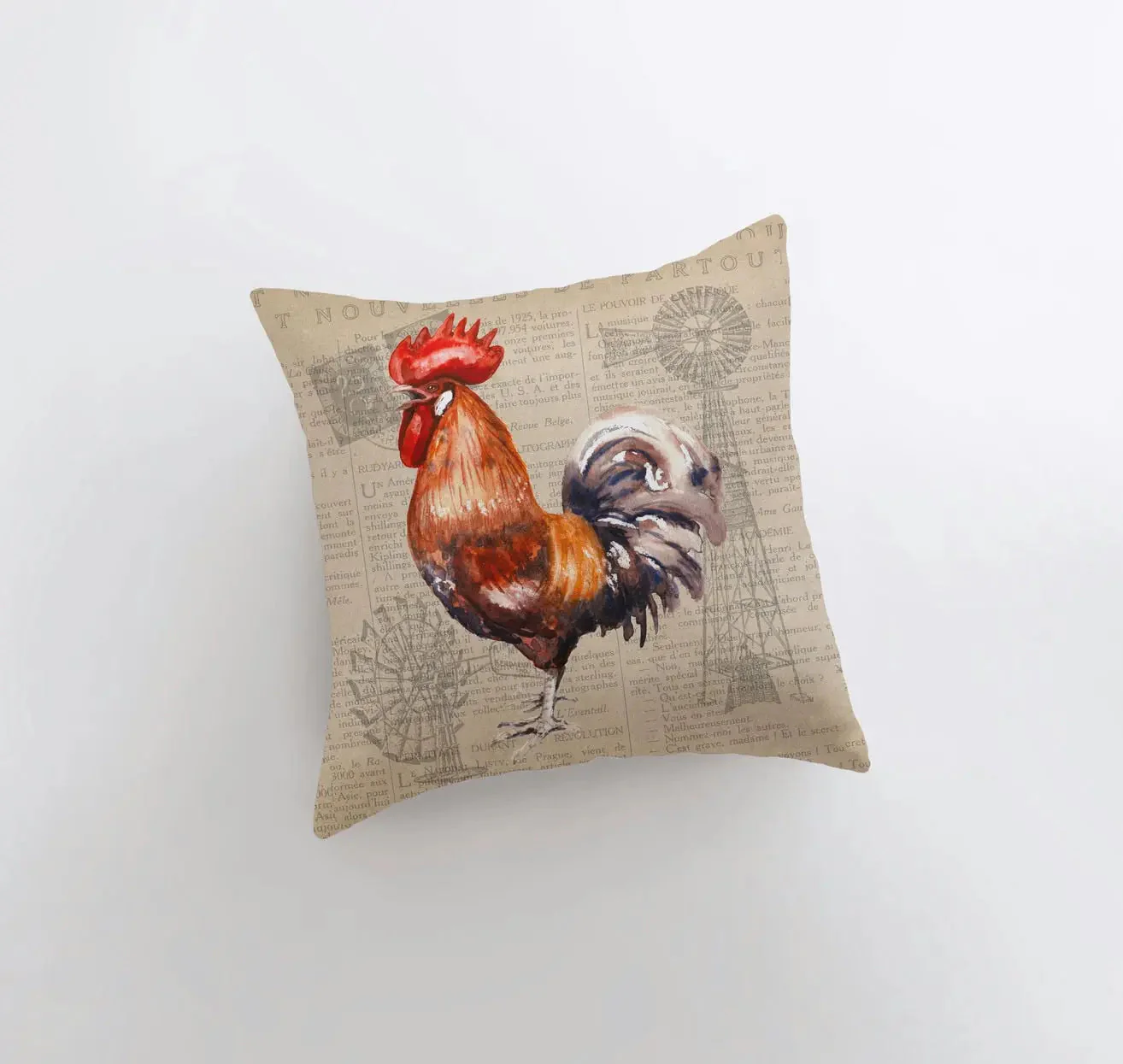 Red Rooster | Looking Left | Farmhouse Style | Pillow Cover | Farmhouse Modern Decor | Throw Pillow | Pillow | Rooster | Farm House Decor by UniikPillows - Image 3