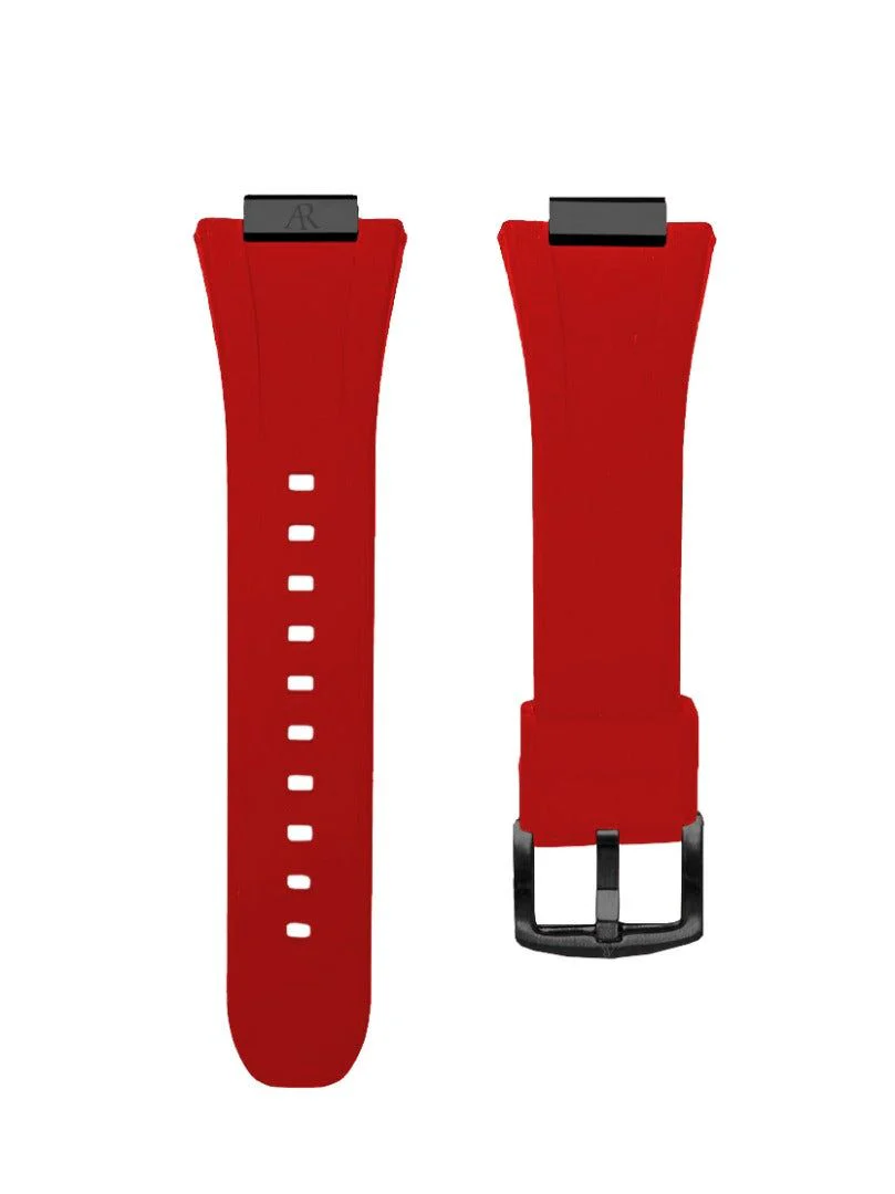 red rubber smartwatch case strap by ASOROCK WATCHES - Image 4