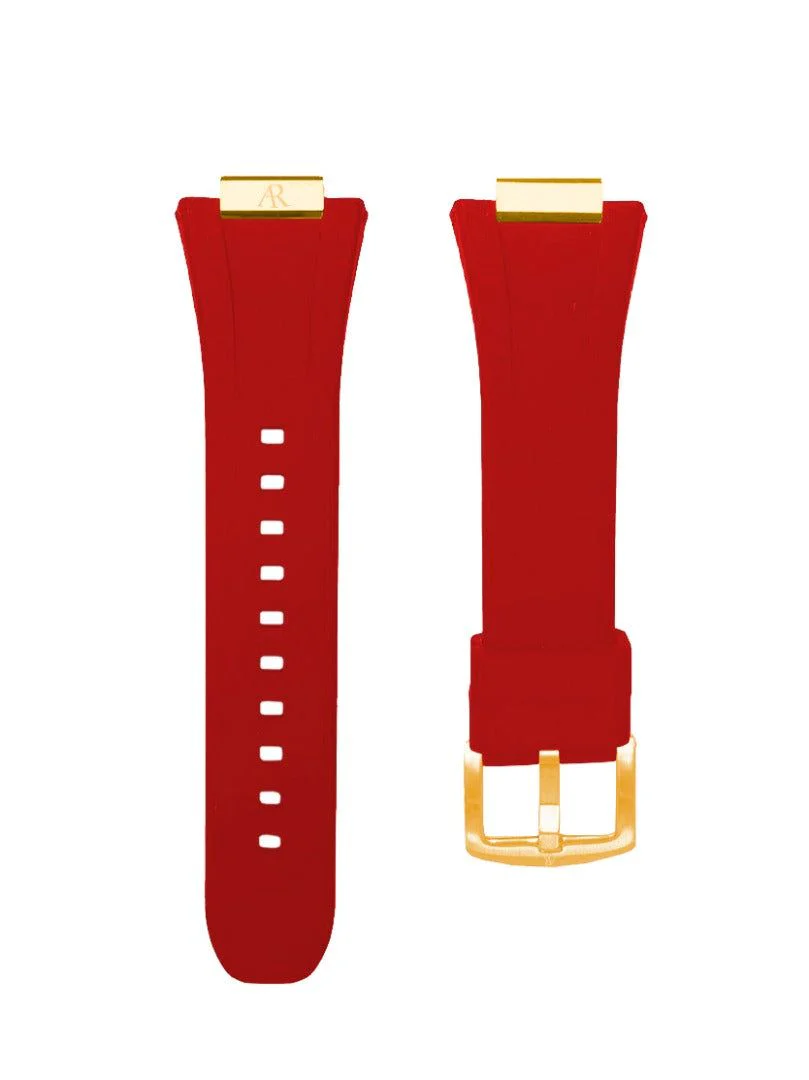 red rubber smartwatch case strap by ASOROCK WATCHES - Image 5