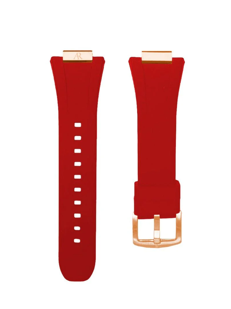 red rubber smartwatch case strap by ASOROCK WATCHES - Image 6