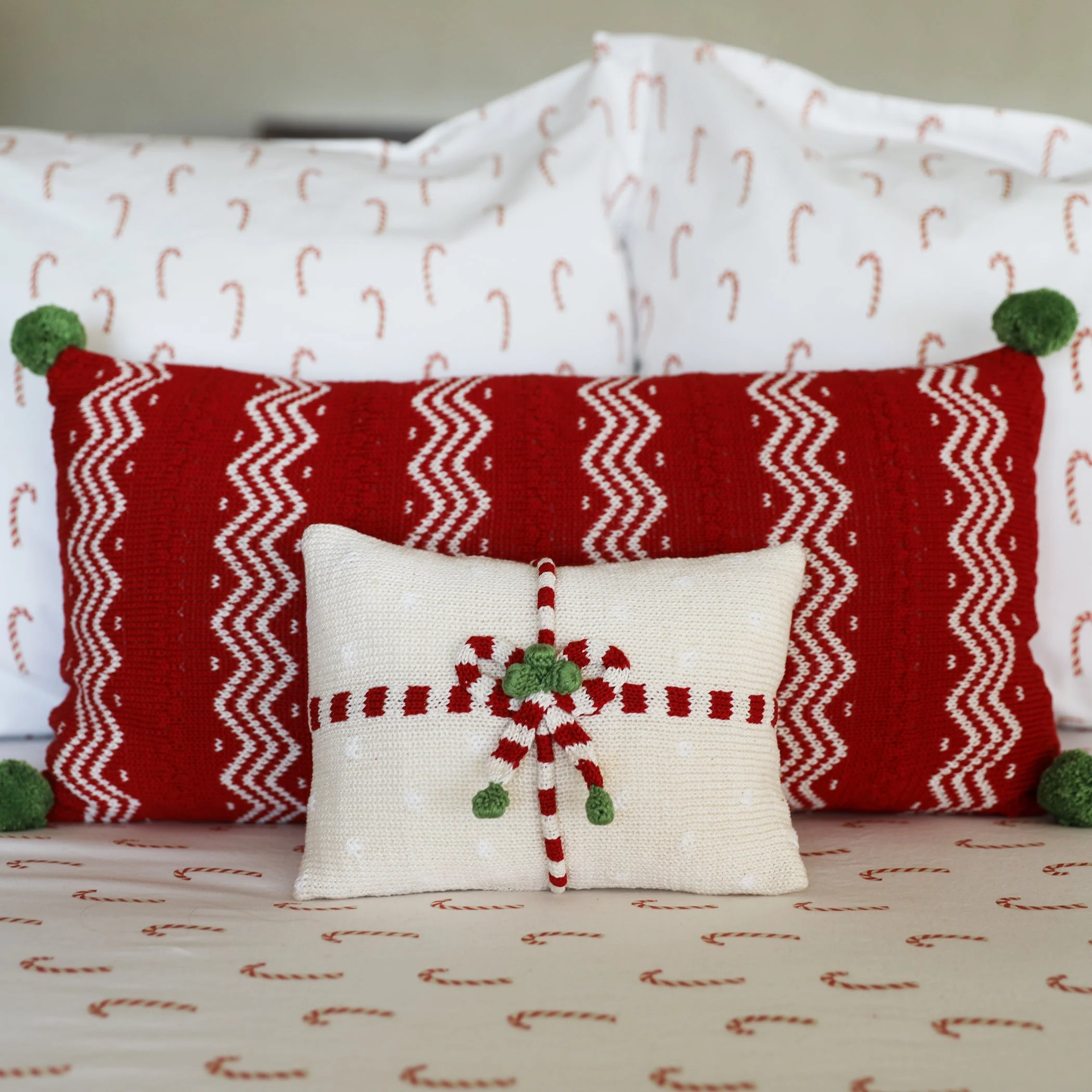 Red Zig-Zag Stripe Lumbar Pillow by Melange Collection - Image 2