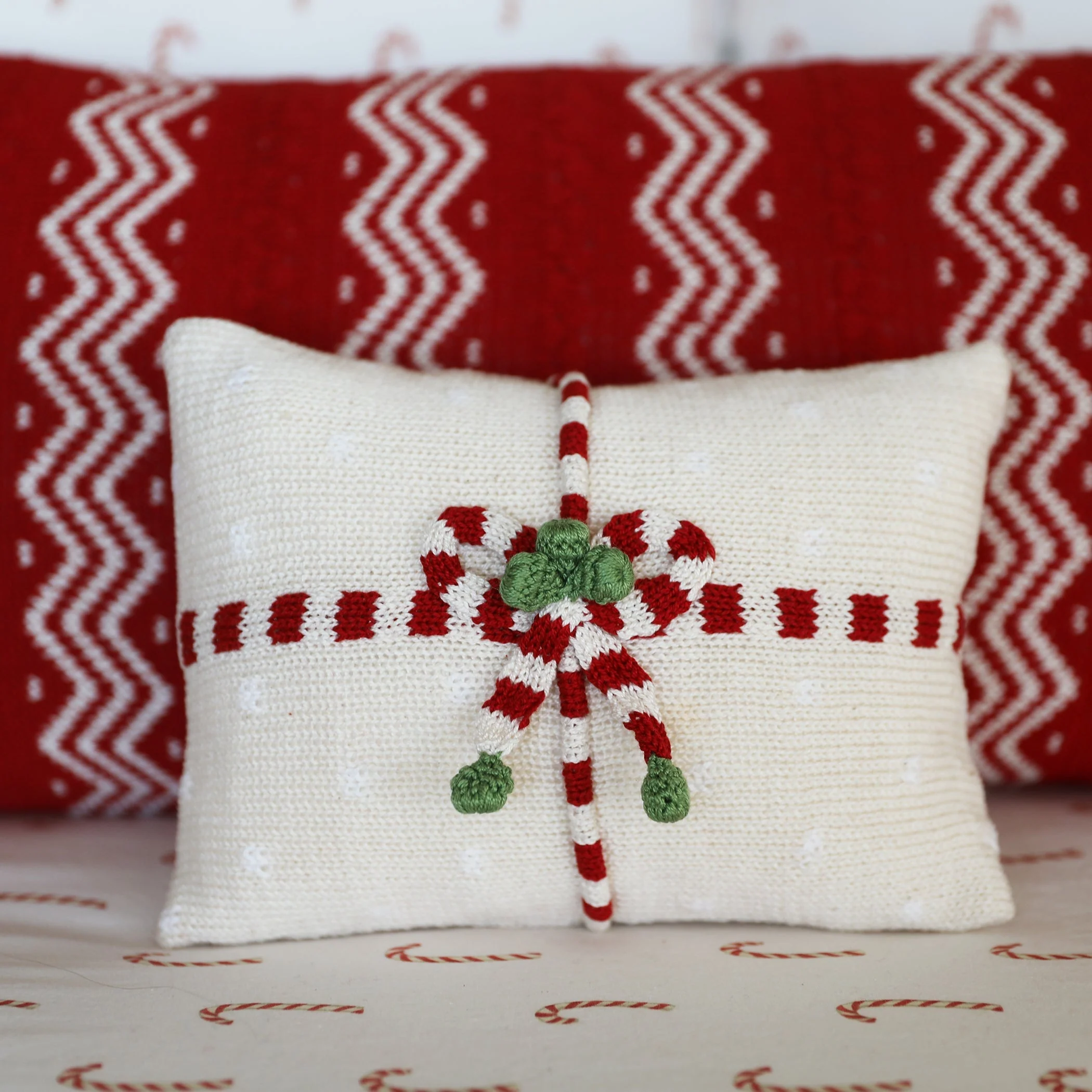 Red Zig-Zag Stripe Lumbar Pillow by Melange Collection - Image 3