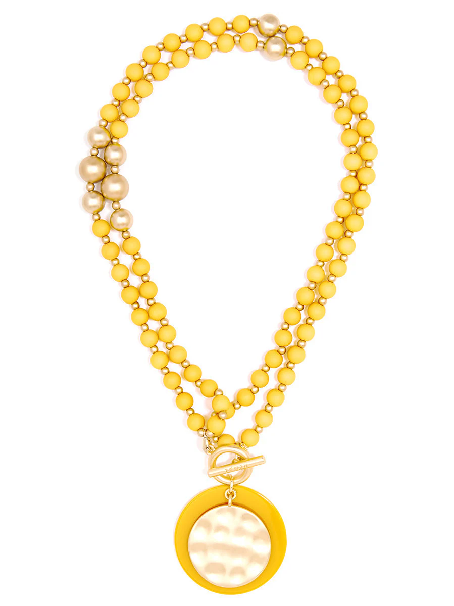 Resin And Matte Coin Beaded Long Necklace by ZENZII - Image 10