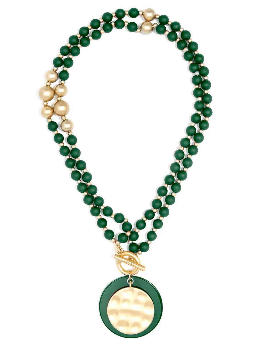 Resin And Matte Coin Beaded Long Necklace by ZENZII - Image 11