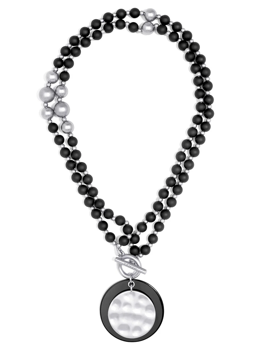 Resin And Matte Coin Beaded Long Necklace by ZENZII - Image 16