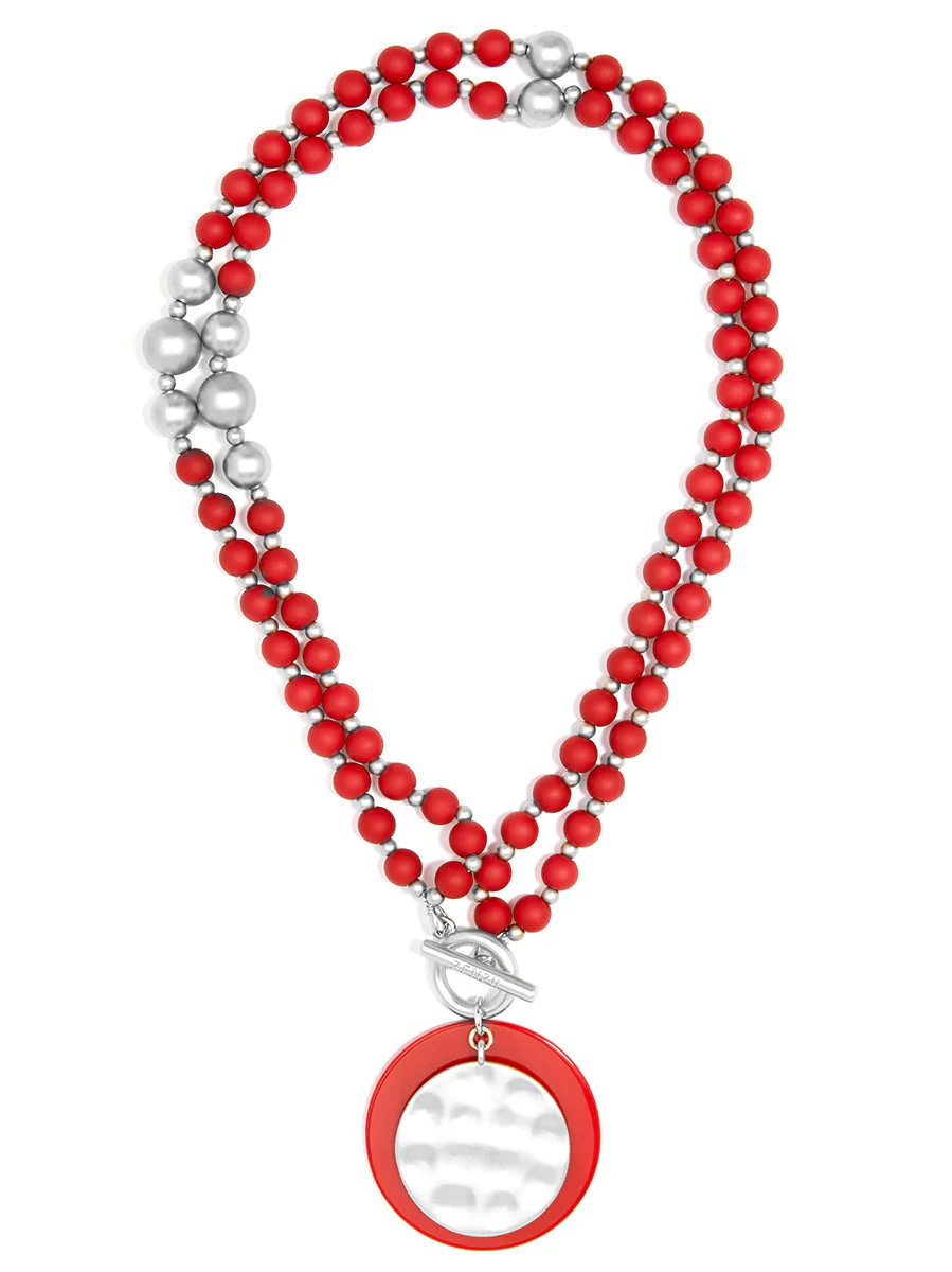 Resin And Matte Coin Beaded Long Necklace by ZENZII - Image 17