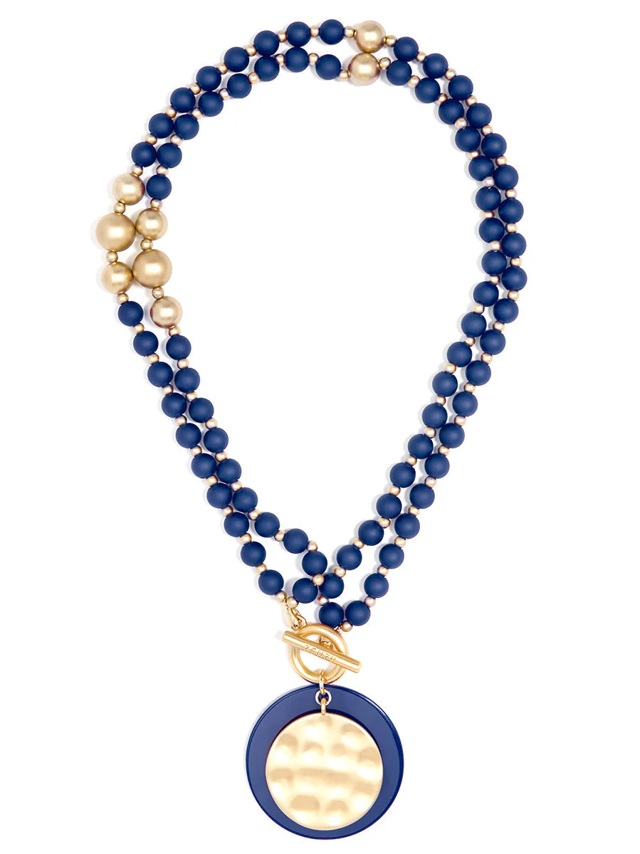 Resin And Matte Coin Beaded Long Necklace by ZENZII - Image 3