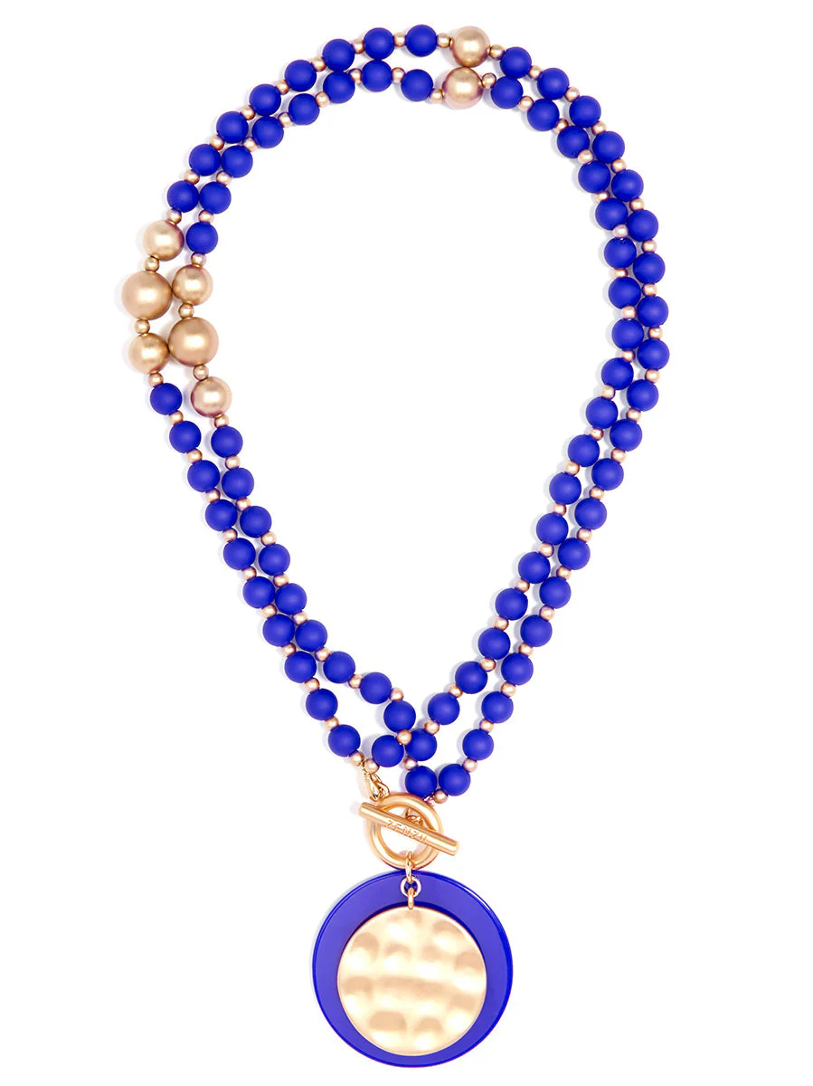 Resin And Matte Coin Beaded Long Necklace by ZENZII - Image 6
