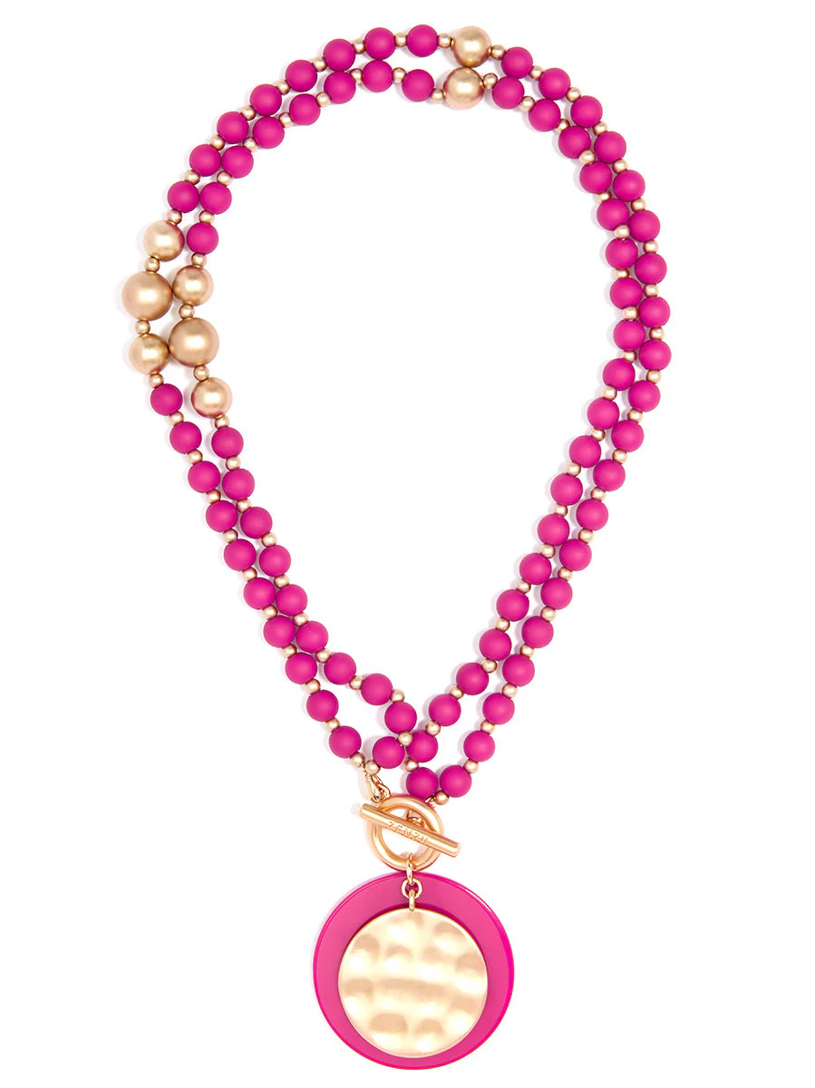 Resin And Matte Coin Beaded Long Necklace by ZENZII - Image 7