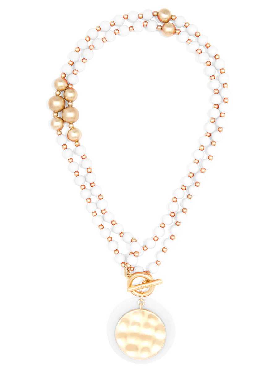 Resin And Matte Coin Beaded Long Necklace by ZENZII - Image 8