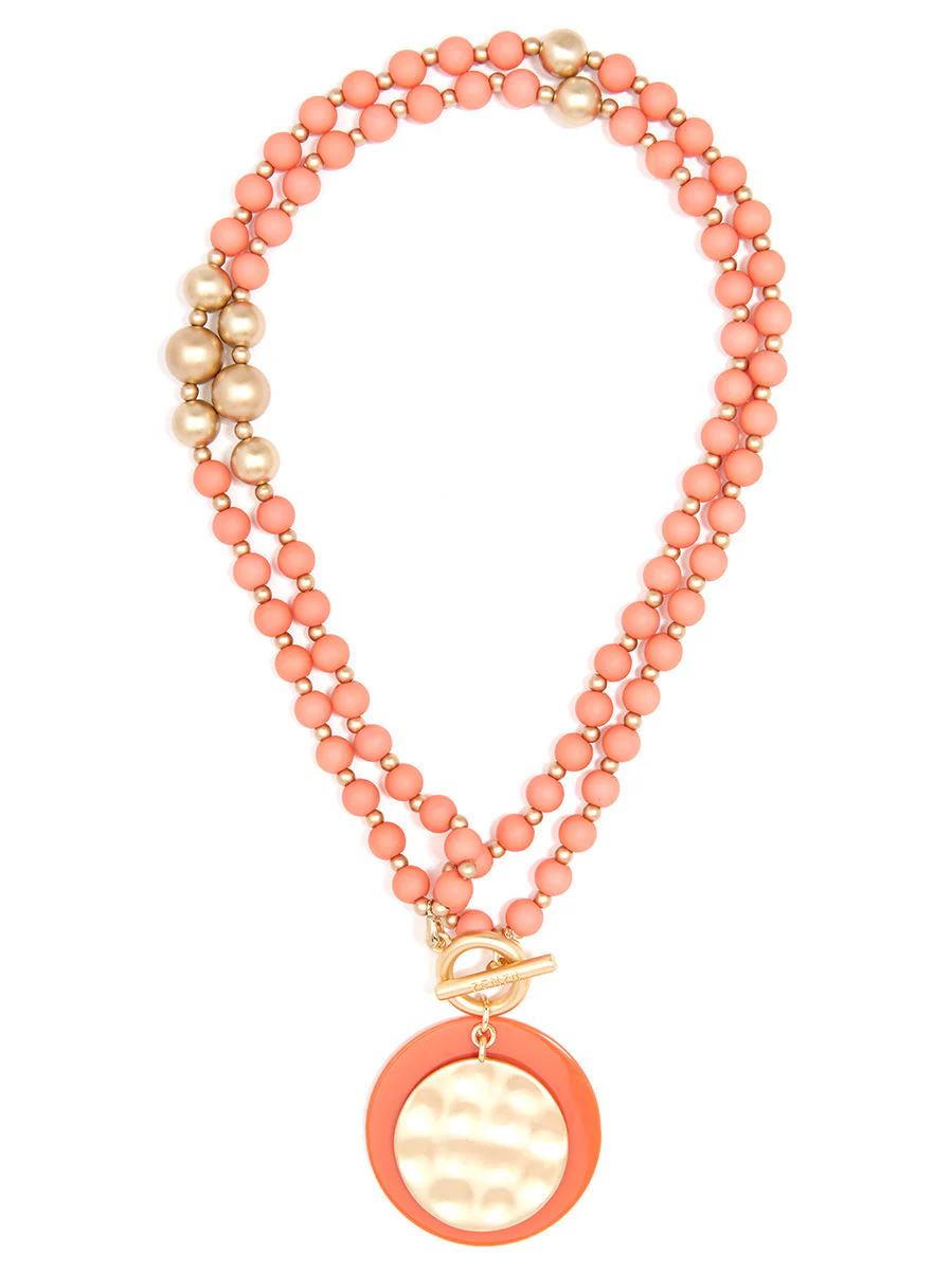 Resin And Matte Coin Beaded Long Necklace by ZENZII - Image 9