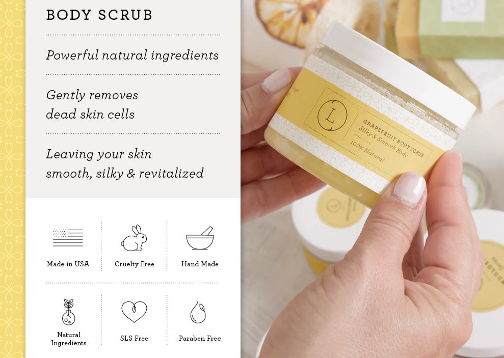 Reviving set with Grapefruit shea butter and Body scrub by Lizush - Image 2