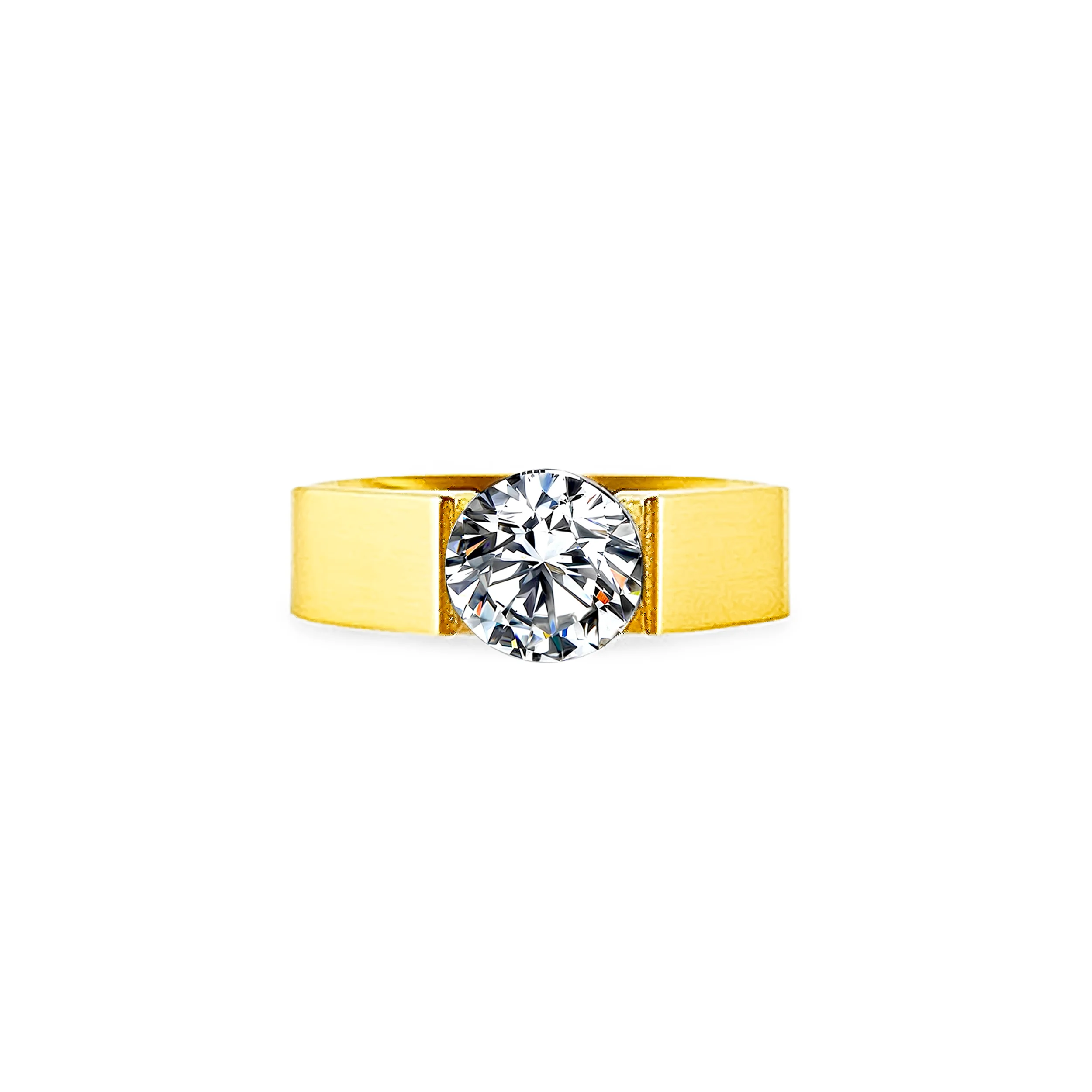 RG093G B.Tiff Gold 2 ct Round Solitaire Engagement Ring by B.Tiff New York - Image 2