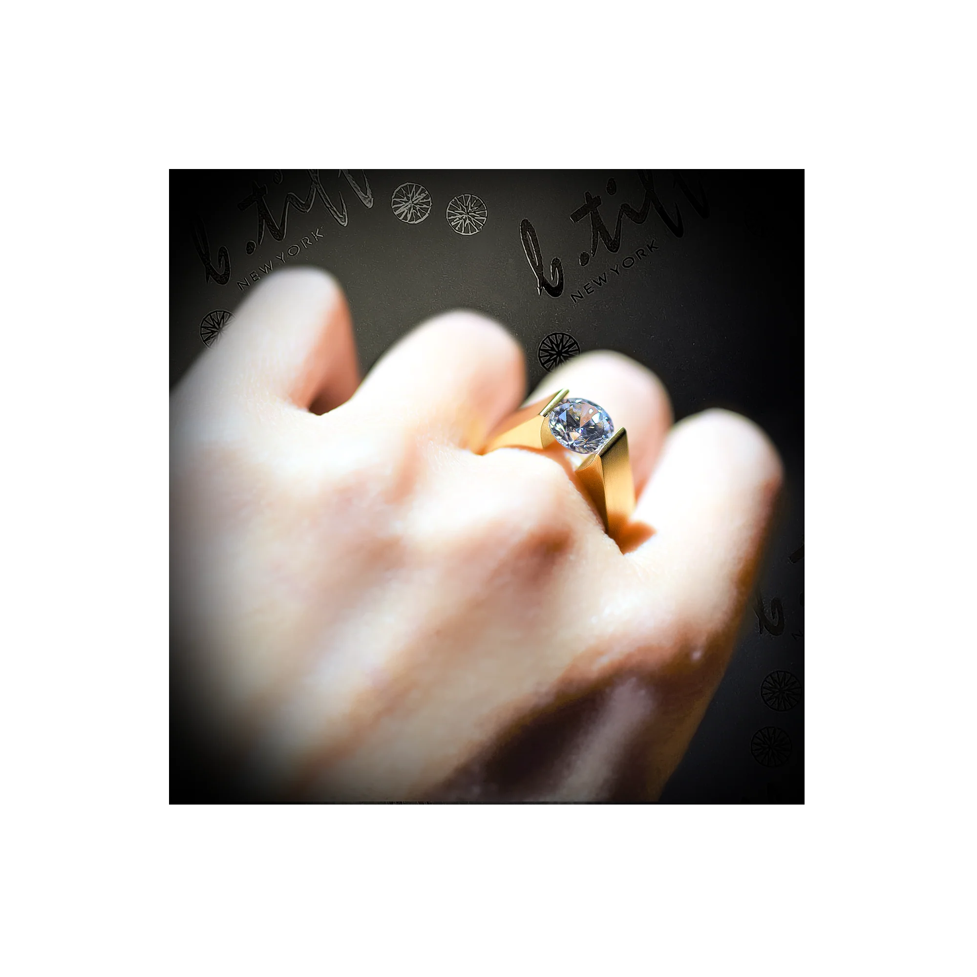 RG093G B.Tiff Gold 2 ct Round Solitaire Engagement Ring by B.Tiff New York - Image 4