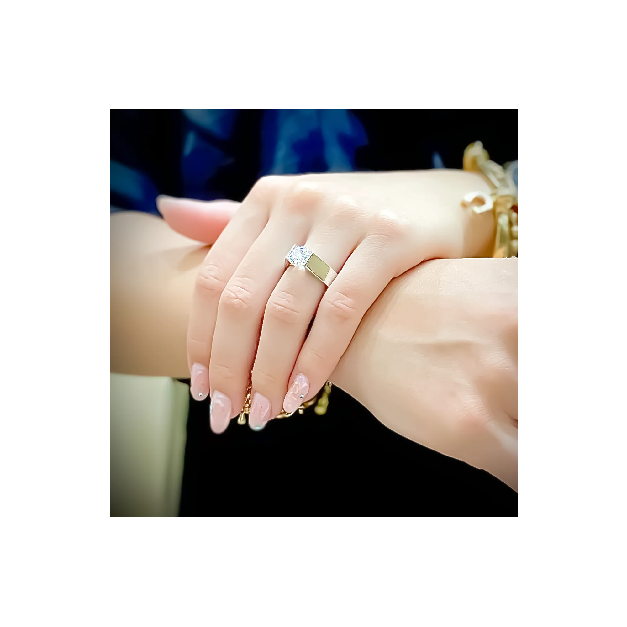 RG093MW B.Tiff 2 ct Moissanite Round Solitaire Engagement Ring by B.Tiff New York - Image 5